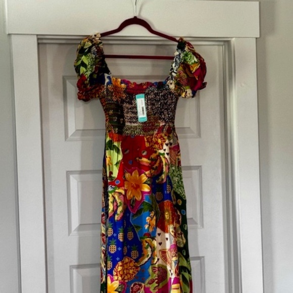 Farm Rio Sunny Mix Midi-dress Size M - Picture 3 of 5